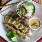 Chicken Skewers with Spicy Peanut Sauce