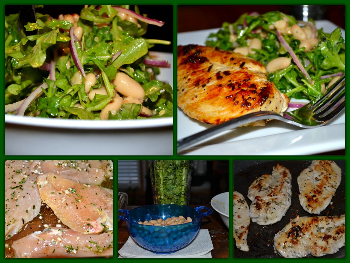 Rosemary Lemon Chicken with Arugula Cannellini Bean Salad What the