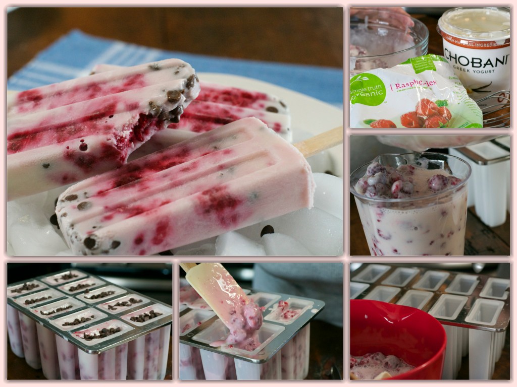 Raspberry Yogurt Pops Collage