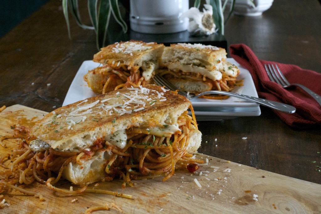 Grilled Spaghetti and Cheese Sandwich