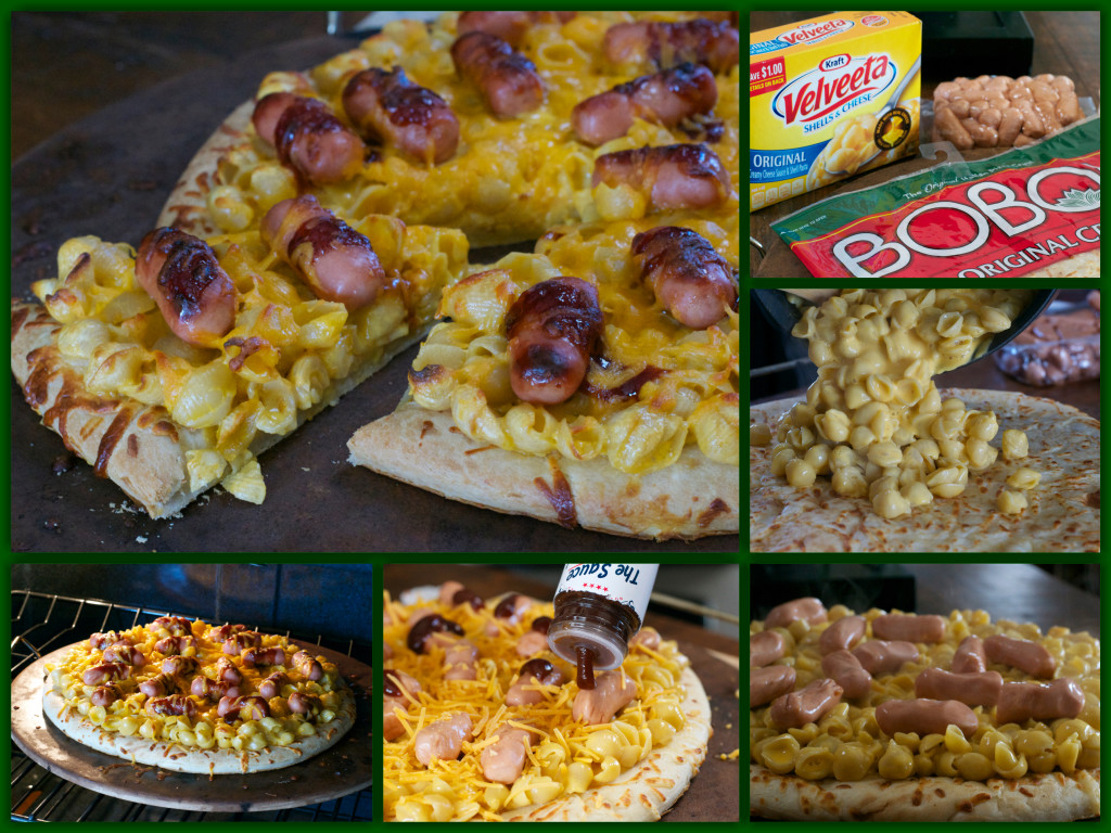 Lit'l Weiner Shells and Cheese Pizza Collage