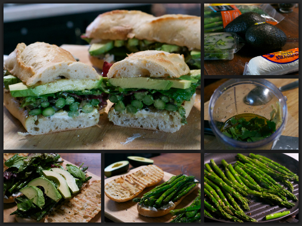 Grilled Asparagus Goat Cheese Sandwich Collage