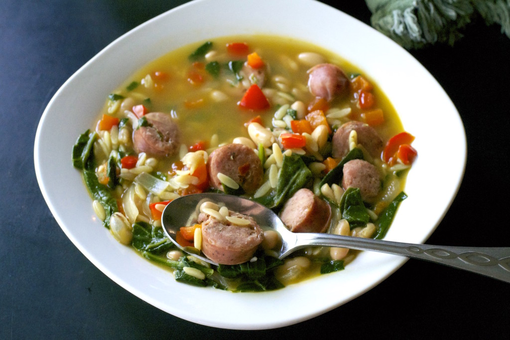Chicken Sausage Orzo Soup 4