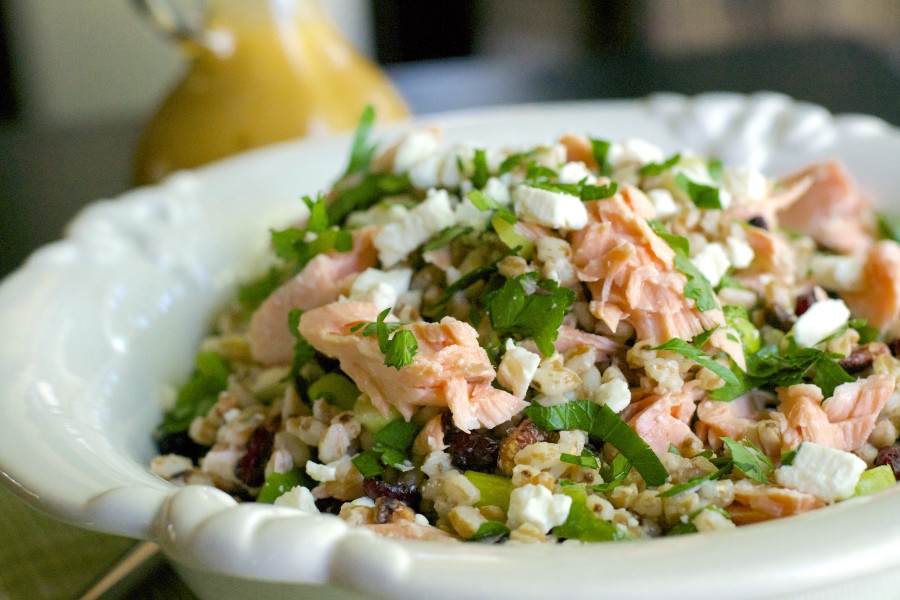 Salmon Farro Salad What the Forks for Dinner?