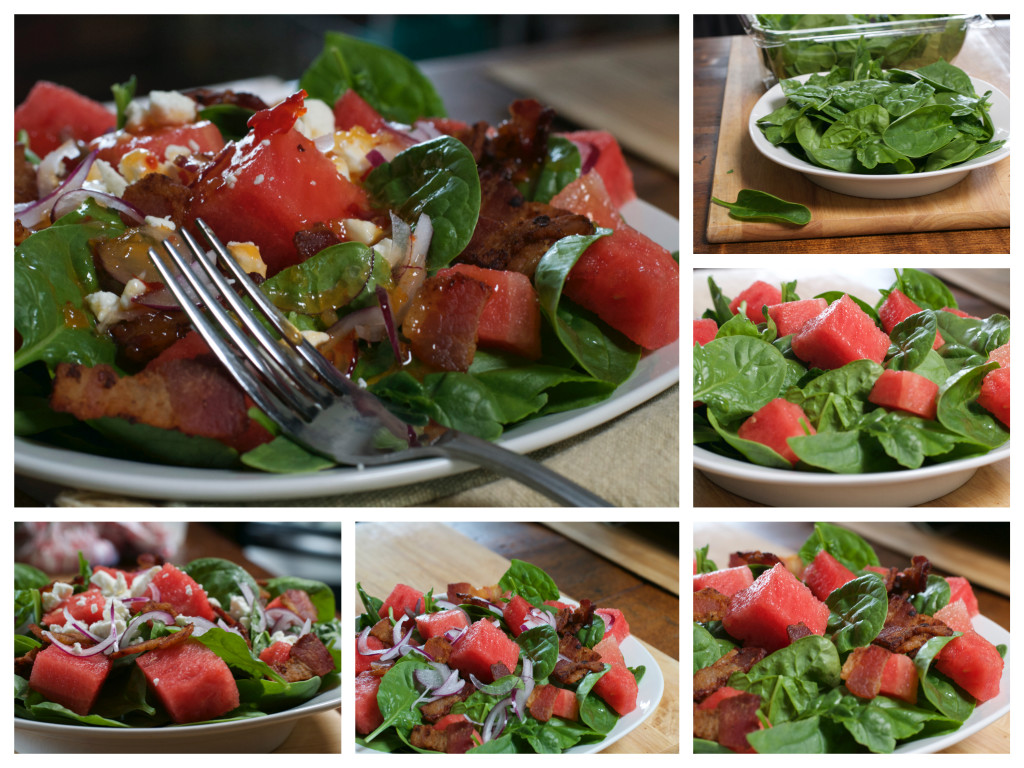 Spinach Watermelon Salad Collage