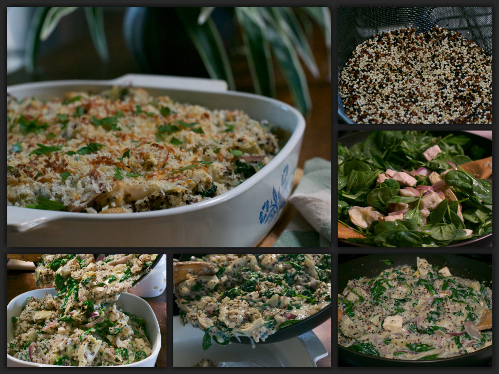Spinach Artichoke Quinoa Casserole Collage