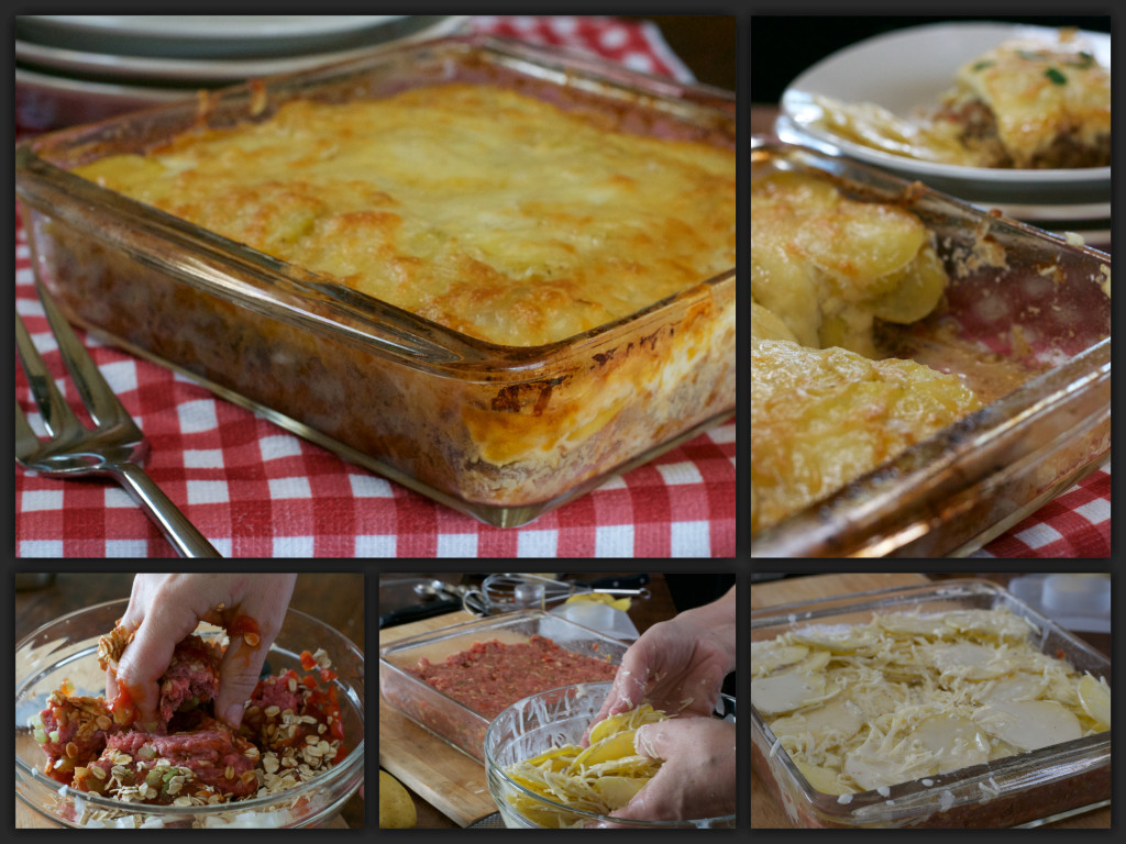 Scalloped Meatloaf Casserole Collage