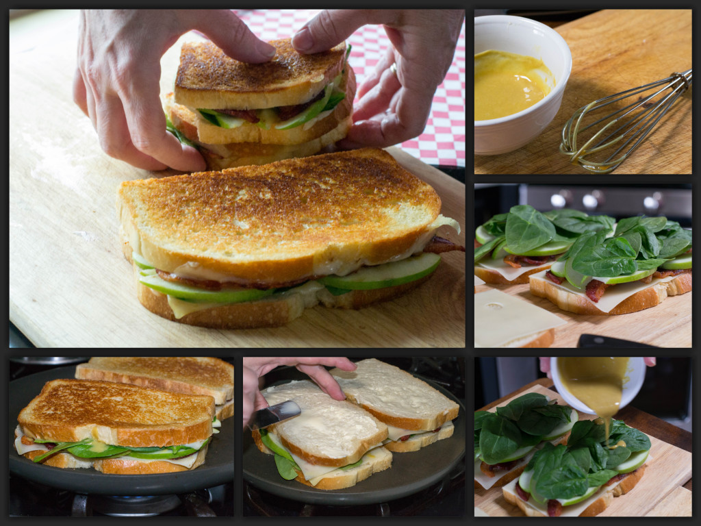 Bacon Apple Grilled Cheese Collage