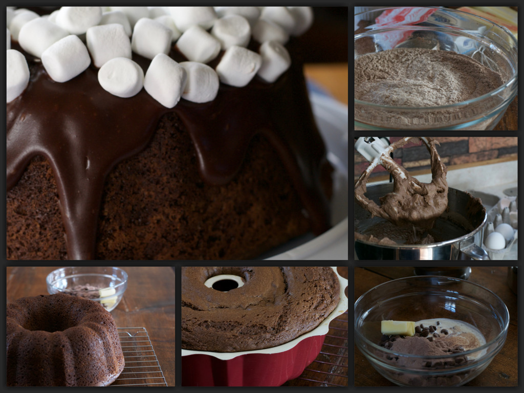 Hot Chocolate Bundt Cake Collage