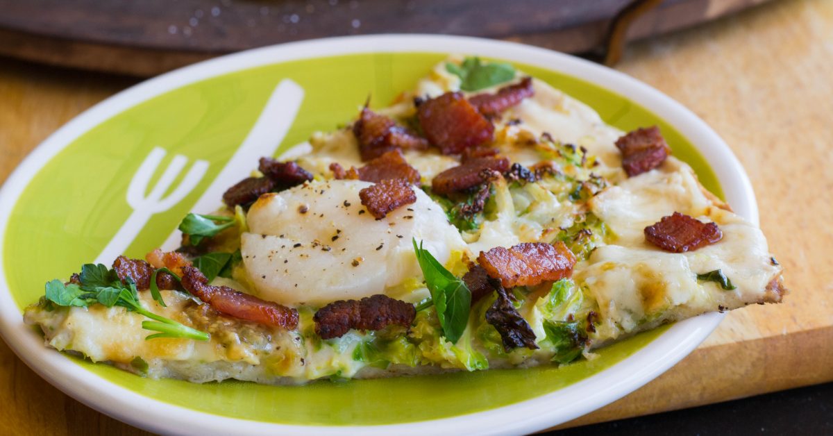 Scallop Bacon Brussels Sprout Pizza What the Forks for Dinner?