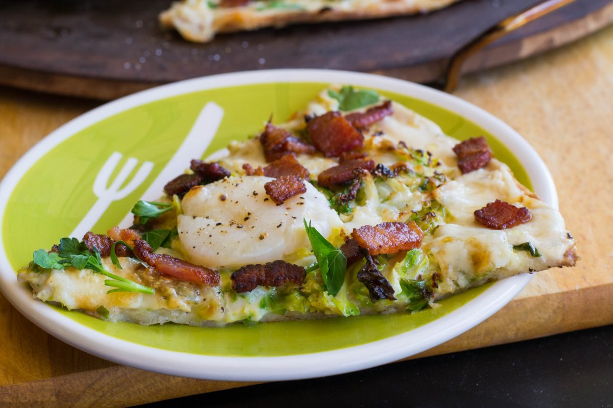 Scallop Bacon Brussels Sprout Pizza What the Forks for Dinner?