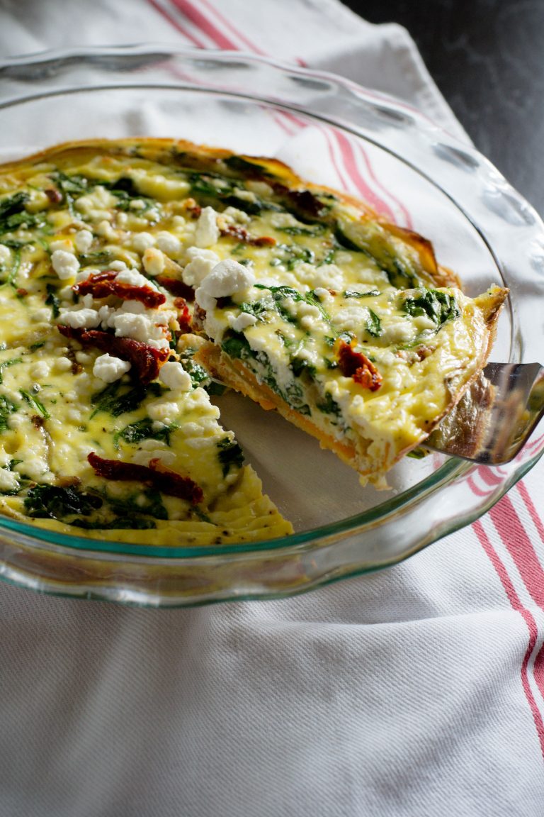 Potato Crust Spinach Quiche - What the Forks for Dinner?