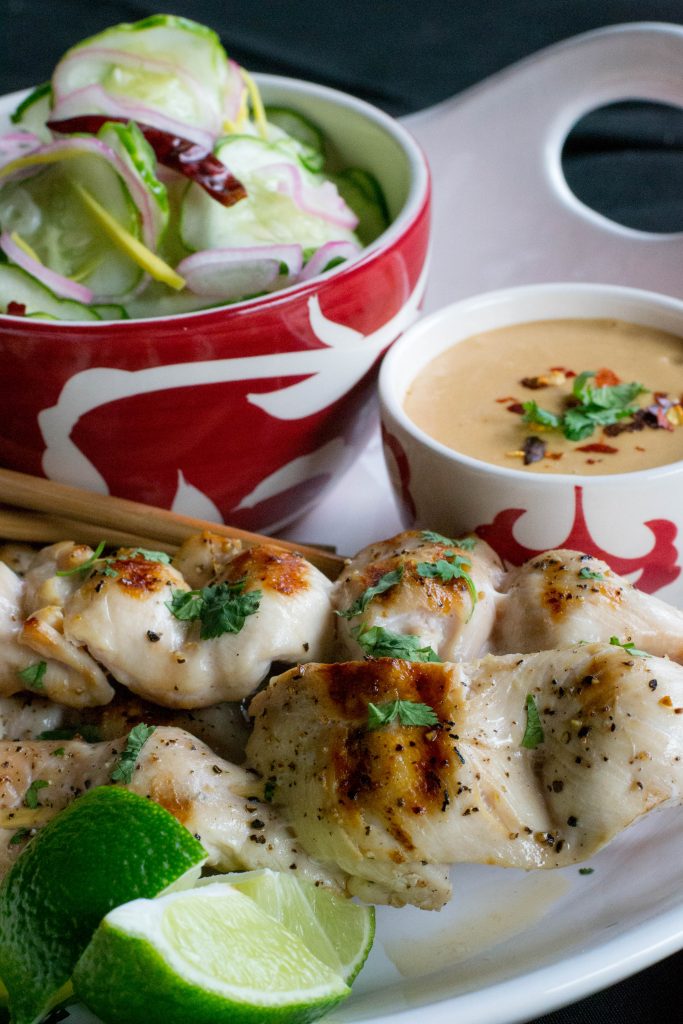 Chicken Skewers with Spicy Peanut Sauce