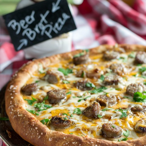 Beer Cheese Brat Pretzel Pizza What the Forks for Dinner?