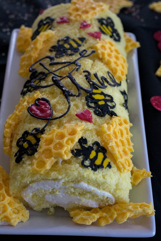 Decorated Whipped Cream Cake Roll