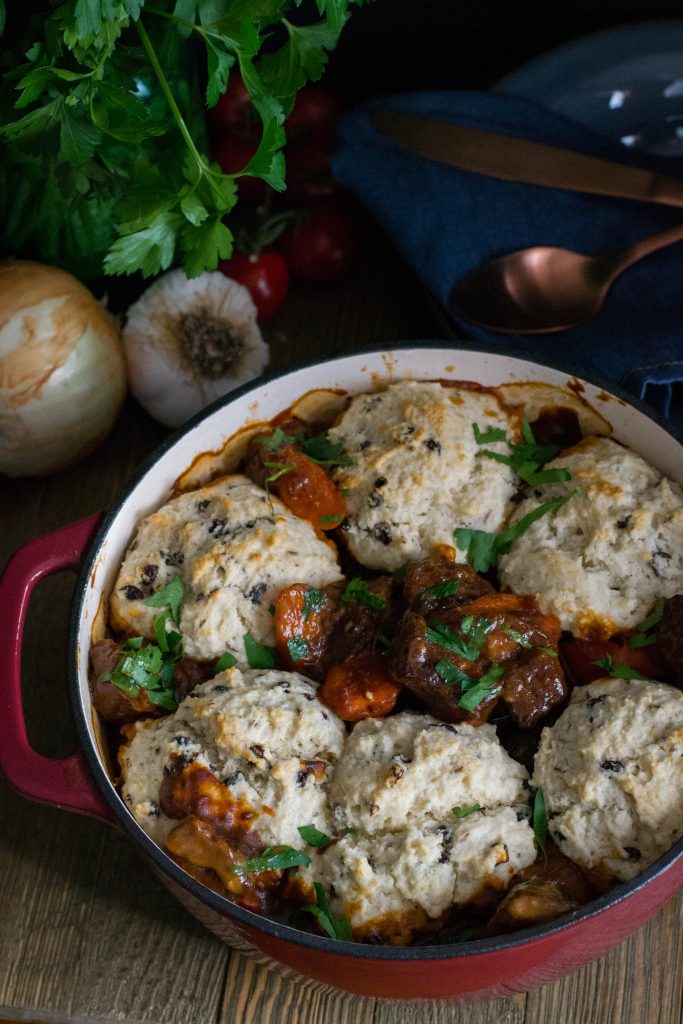 Guinness Beef Stew with Irish Soda Biscuits