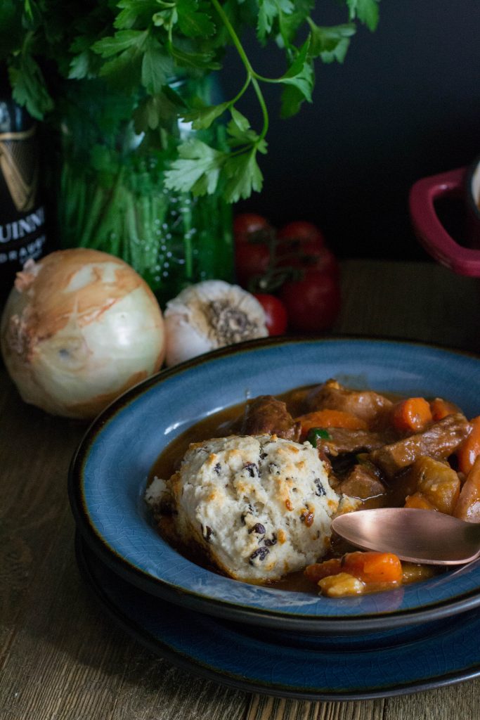 Guinness Beef Stew with Irish Soda Biscuits