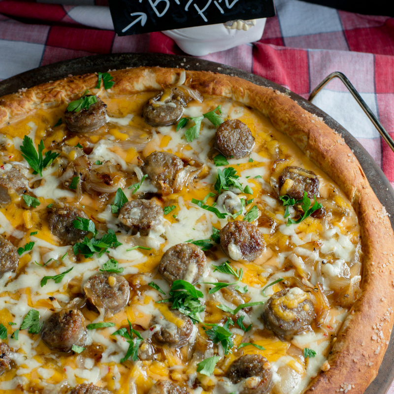Beer Cheese Brat Pretzel Pizza What the Forks for Dinner?