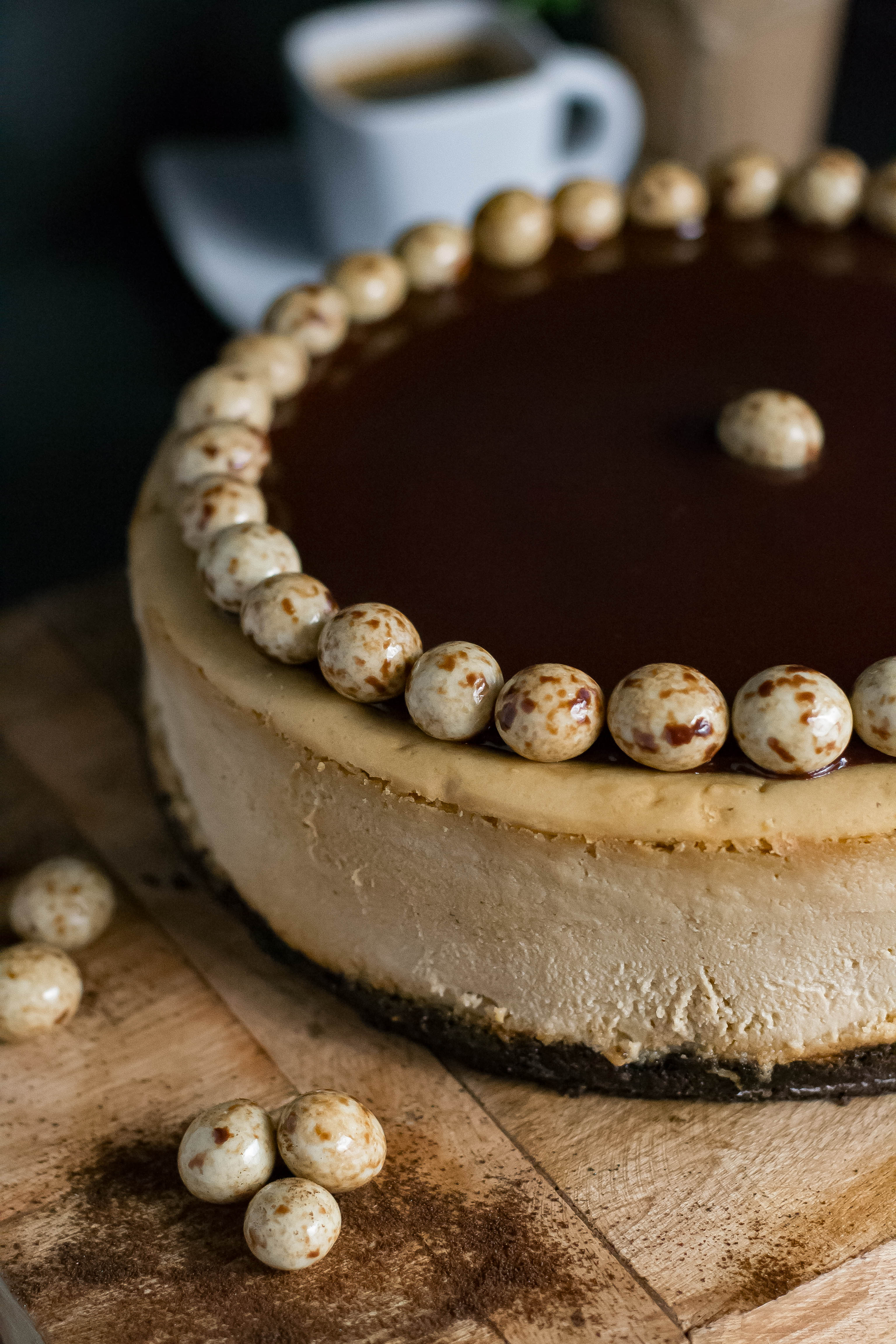 Espresso Cheesecake with Chocolate Glaze - What the Forks for Dinner?