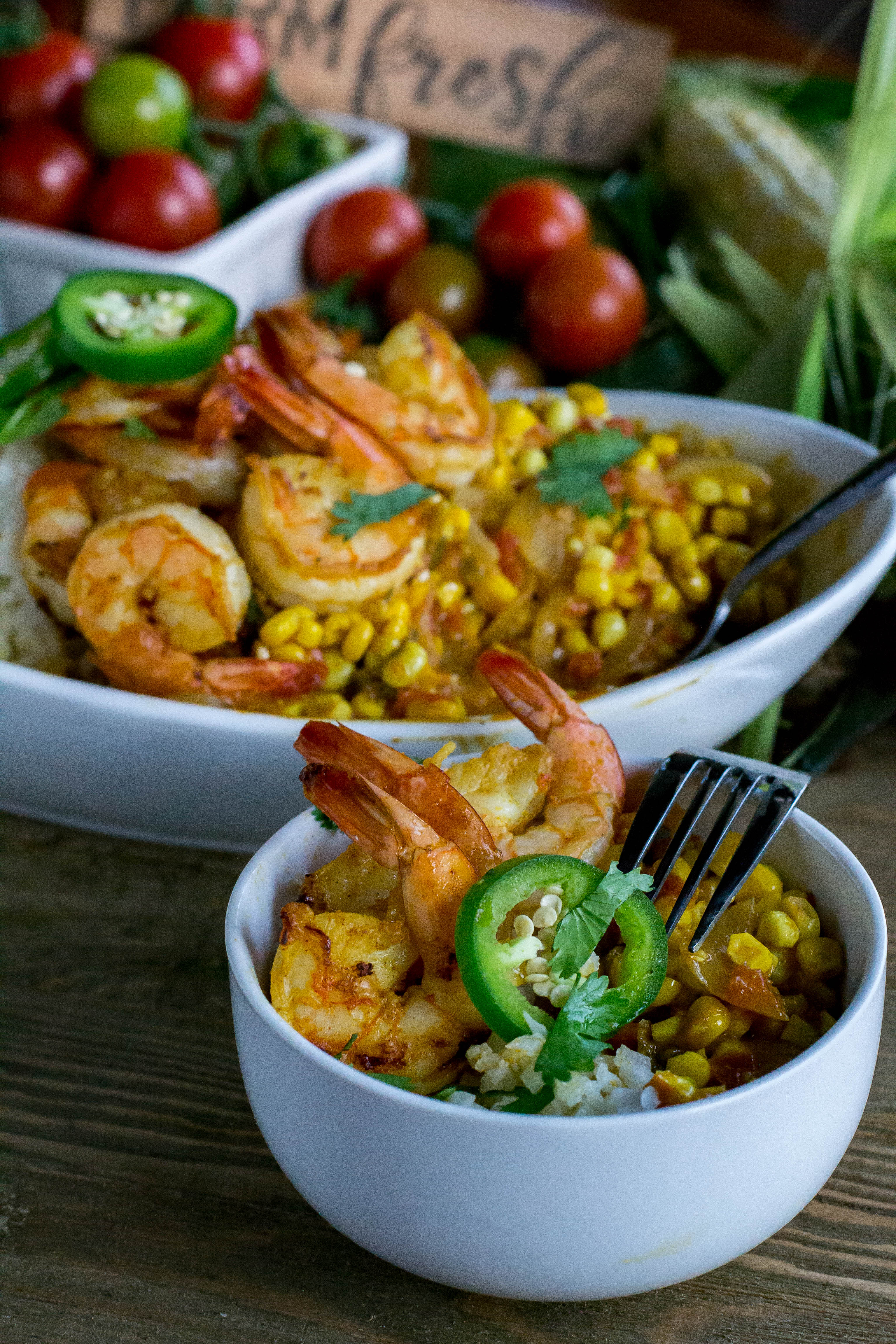 Sweet Corn Curry with Grilled Shrimp - What the Forks for Dinner?
