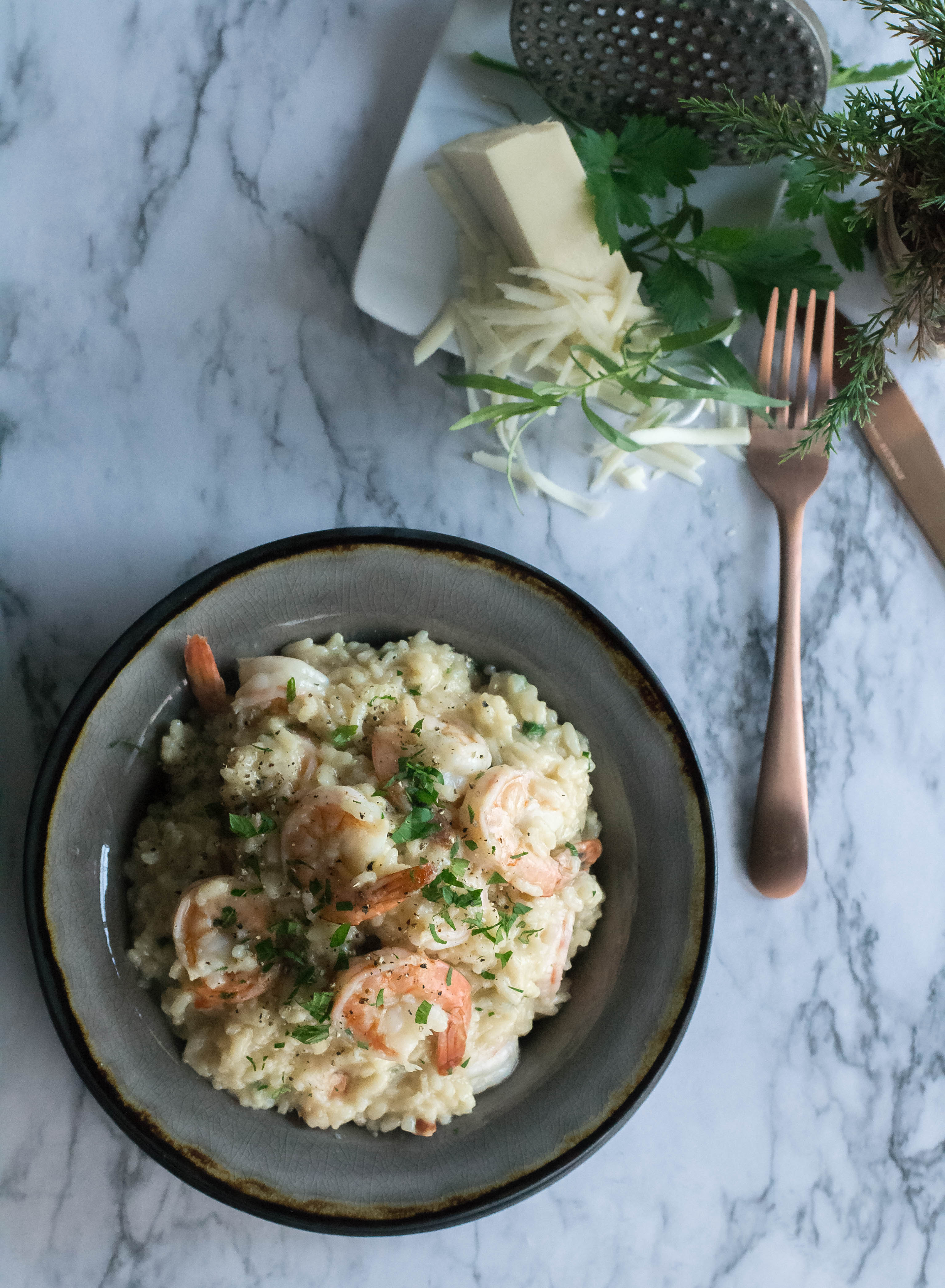 Instant Pot Asiago Shrimp Risotto - What the Forks for Dinner?