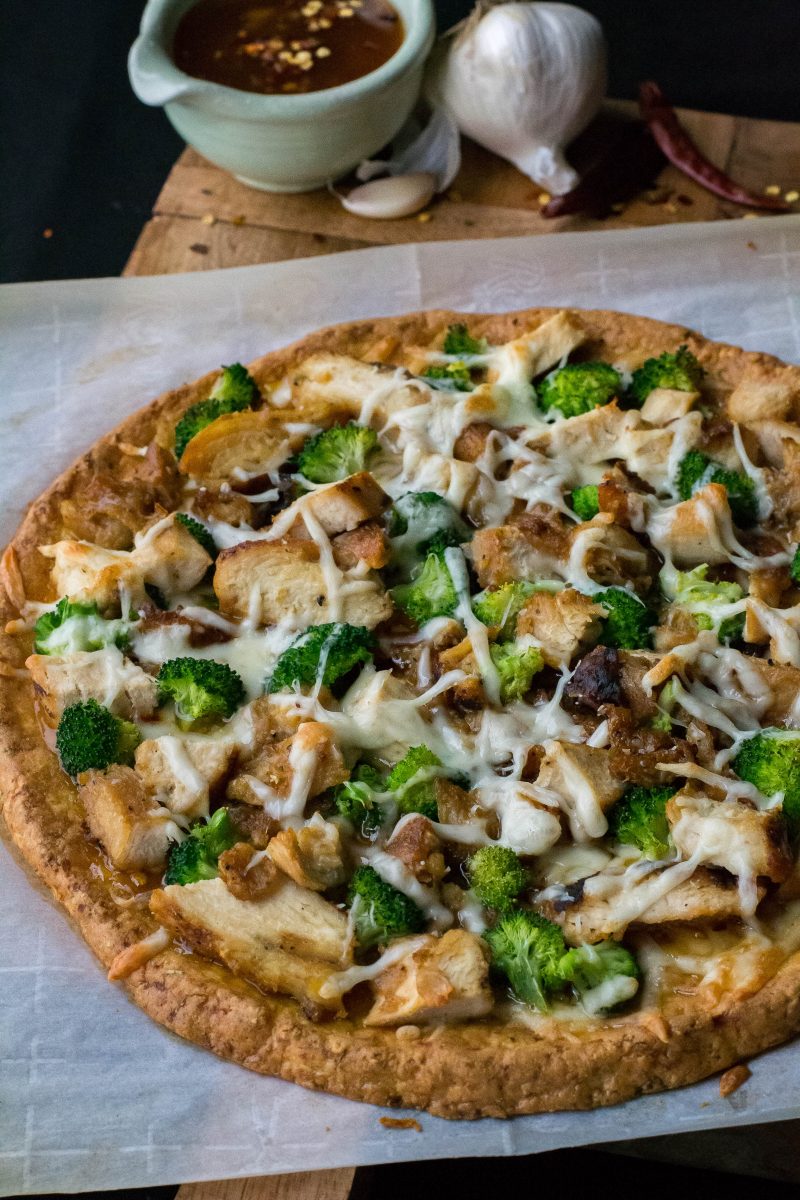 Sweet Chili Chicken Pizza with Cauliflower Crust What the Forks for Dinner?