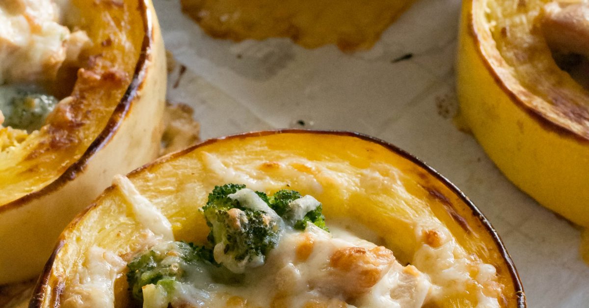 Chicken Broccoli Spaghetti Squash Rings - What the Forks for Dinner?