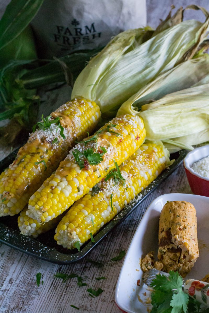 Roasted Sweet Corn with Chipolte Compound Butter - What the Forks for ...