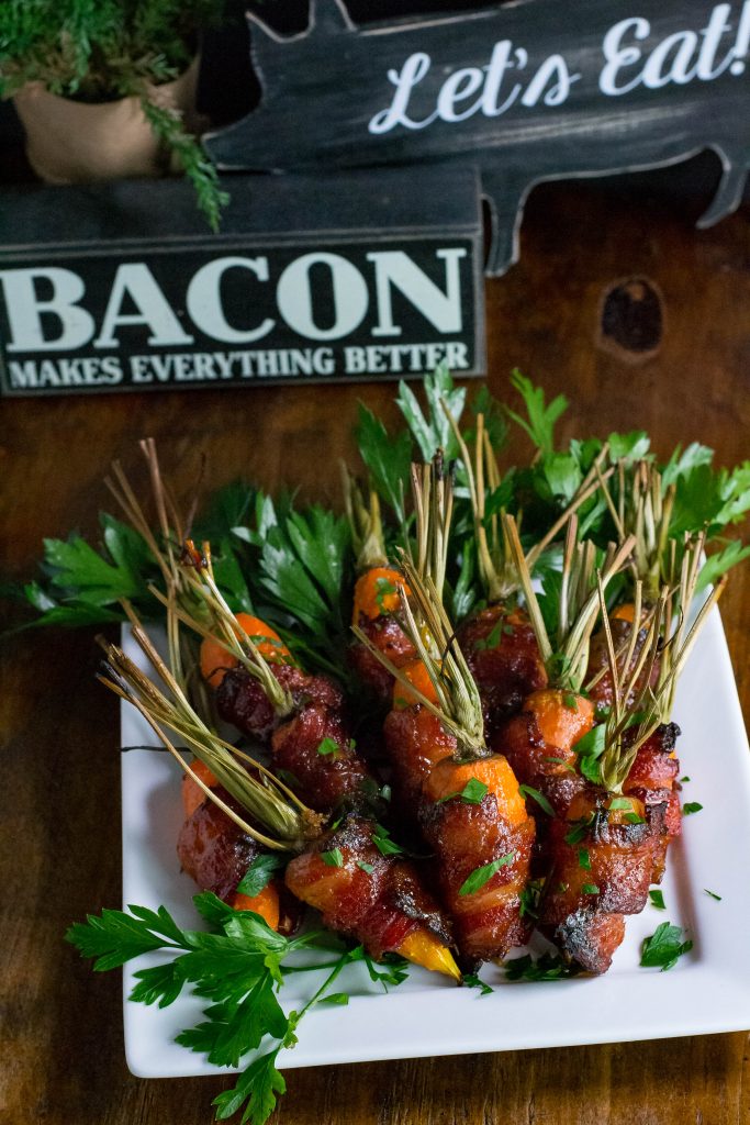 Spicy Brown Sugar Bacon Wrapped Carrots