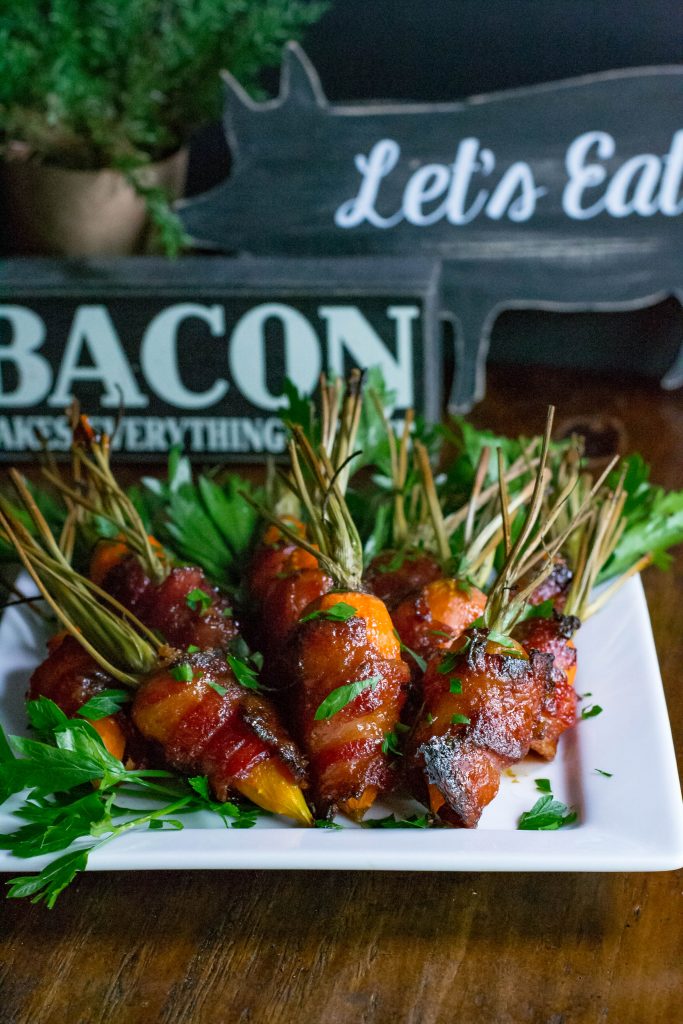 Spicy Brown Sugar Bacon Wrapped Carrots