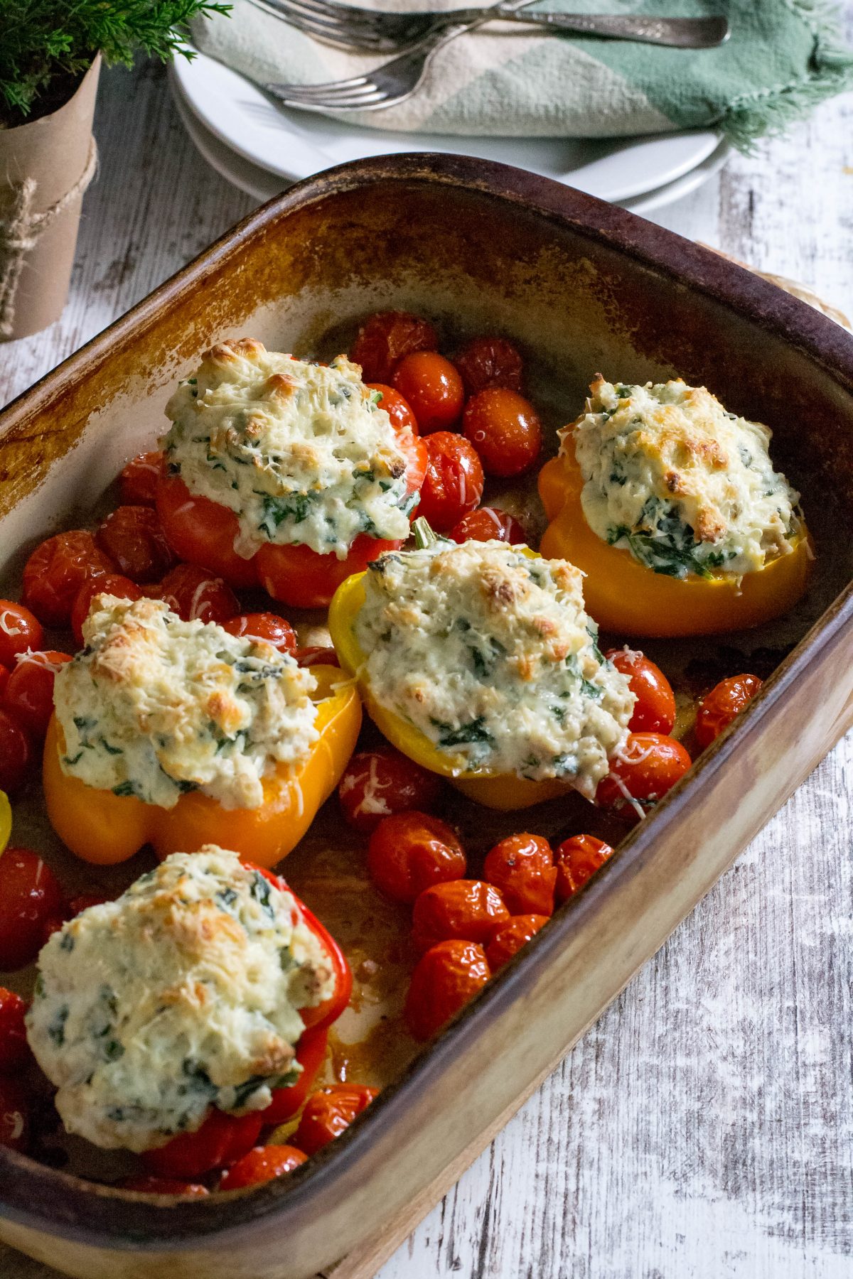 Keto Chicken Ricotta Stuffed Peppers - What the Forks for Dinner?