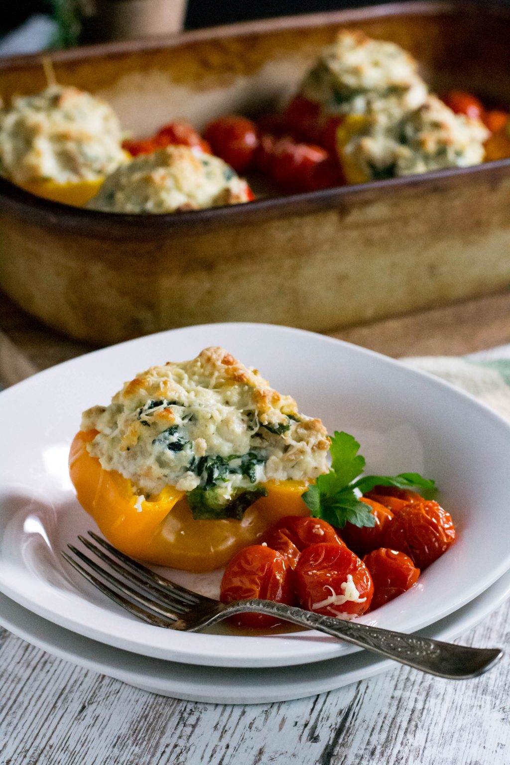 Keto Chicken Ricotta Stuffed Peppers - What the Forks for Dinner?