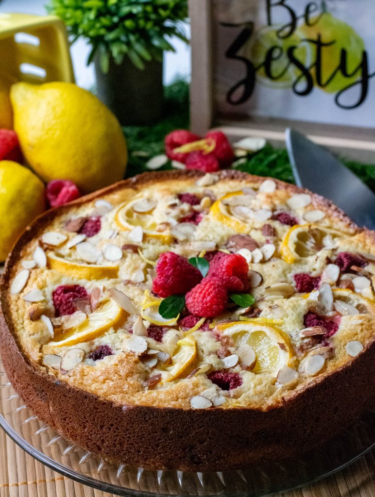 Raspberry Lemon Almond Ricotta Cake