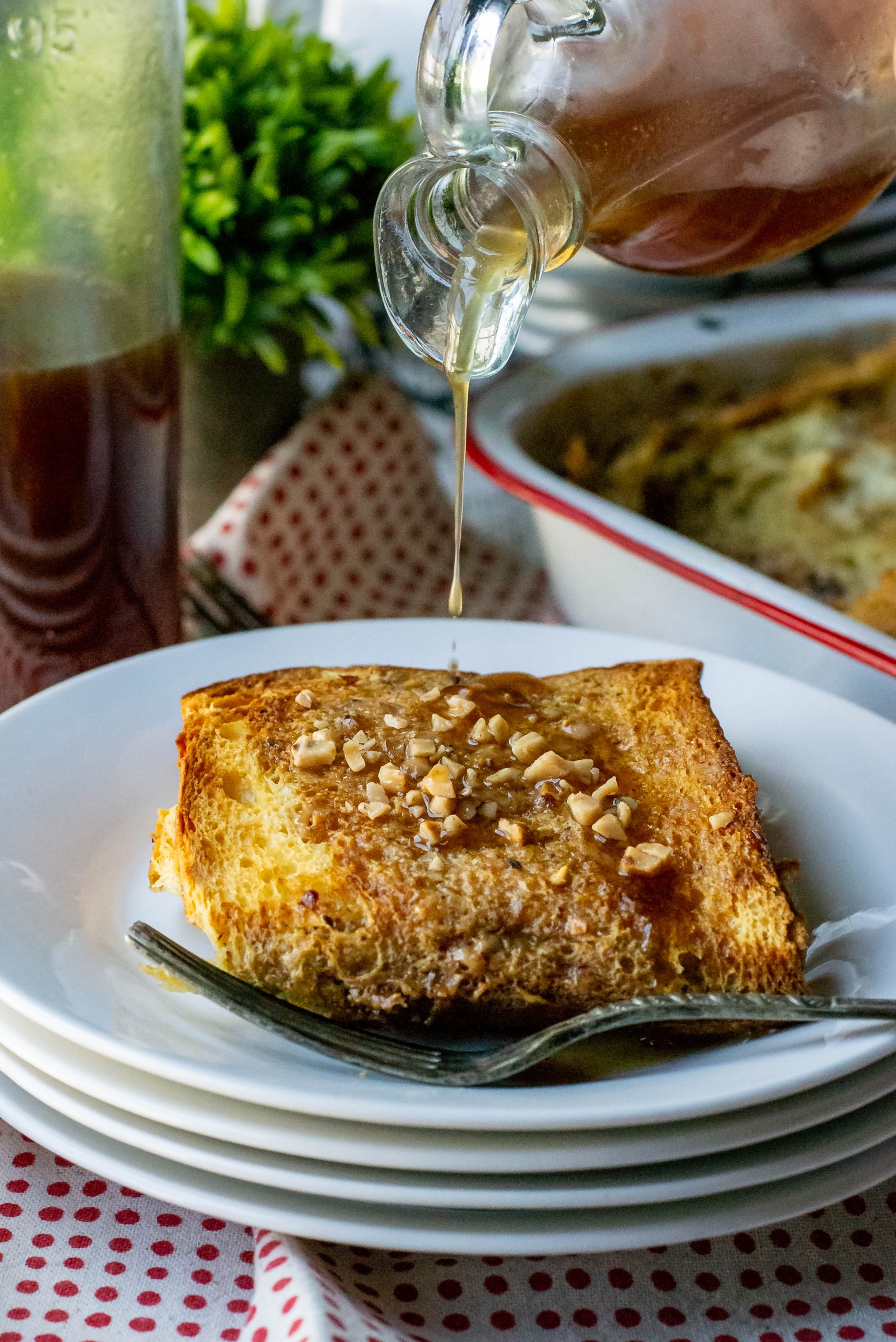 Overnight Toffee French Toast with Toffee Syrup What the Forks for