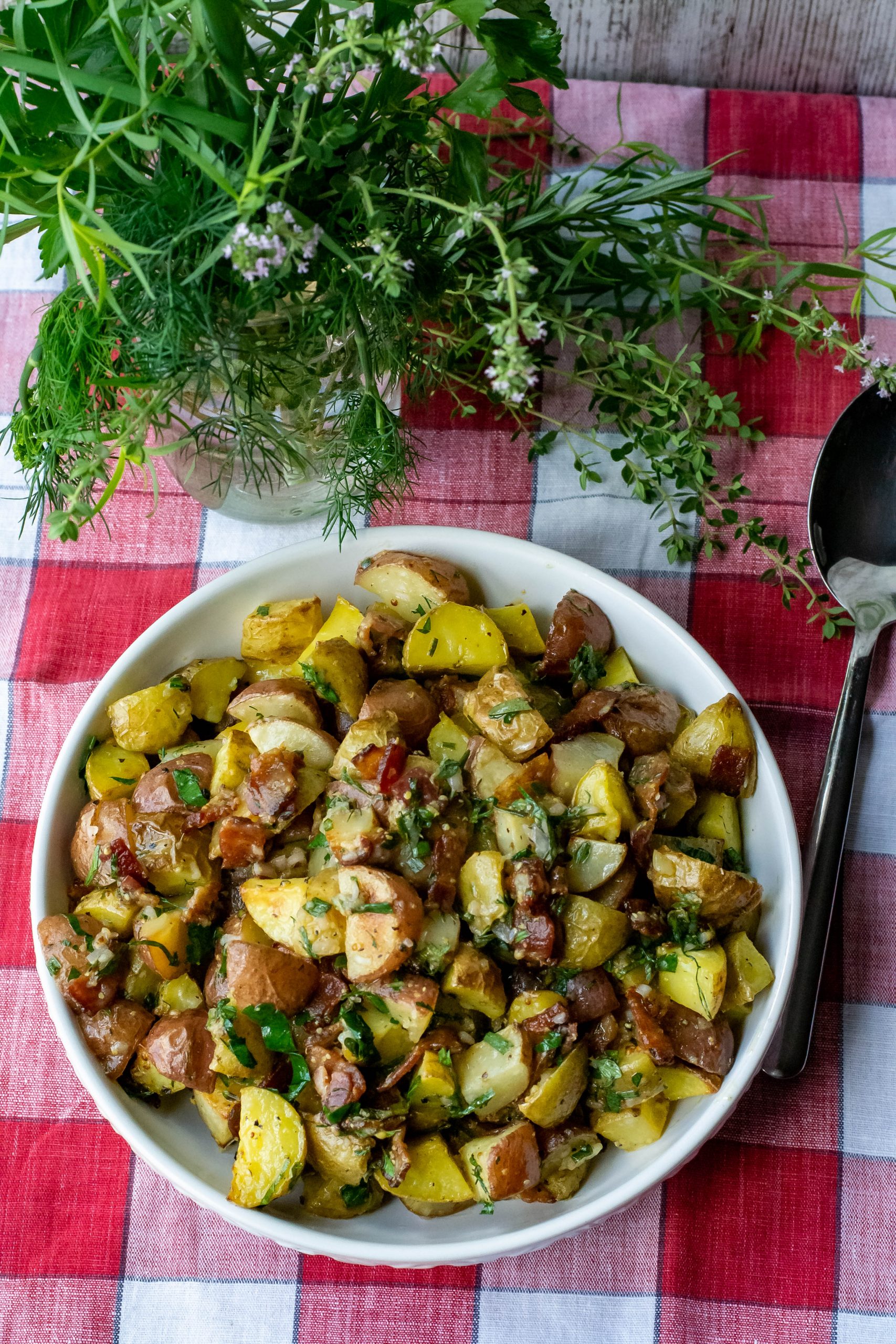 Herb Roasted Potato Salad - What the Forks for Dinner?